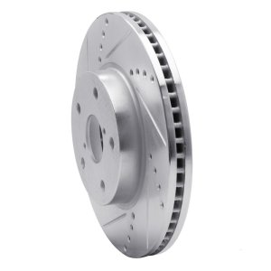 Subaru Legacy Brake Rotor (1) - Front Left - R1 Concepts - Drilled & Slotted - Silver - `15-`19